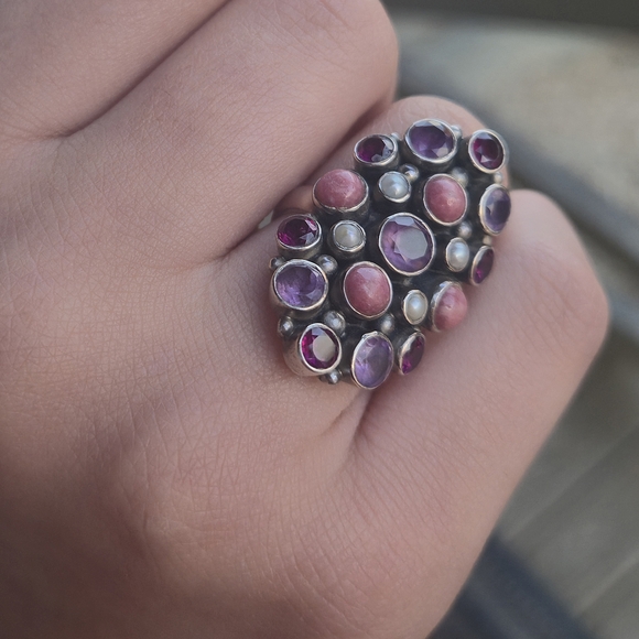 Nicky Butler 925 Sterling Silver Designer Opal Amethyst Rhodolite Garnet Ring NB - Picture 6 of 16